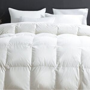 APSMILE Luxury 100% Organic Cotton All Season Feathers Down Comforter Twin Size